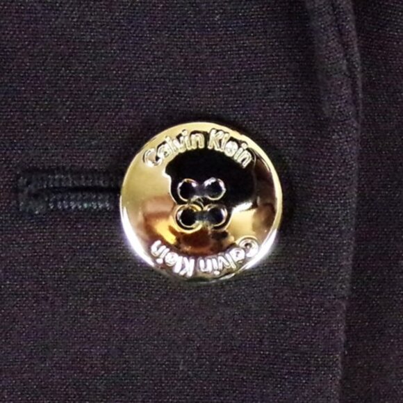 CALVIN KLEIN size 8 chocolate-brown blazer polyester/rayon/spandx dry clean only - Picture 12 of 15